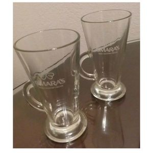  Set of 2 Clear Glass 8 oz Mug Irish Glasses Iced Coffee ,Tea Cups , made France